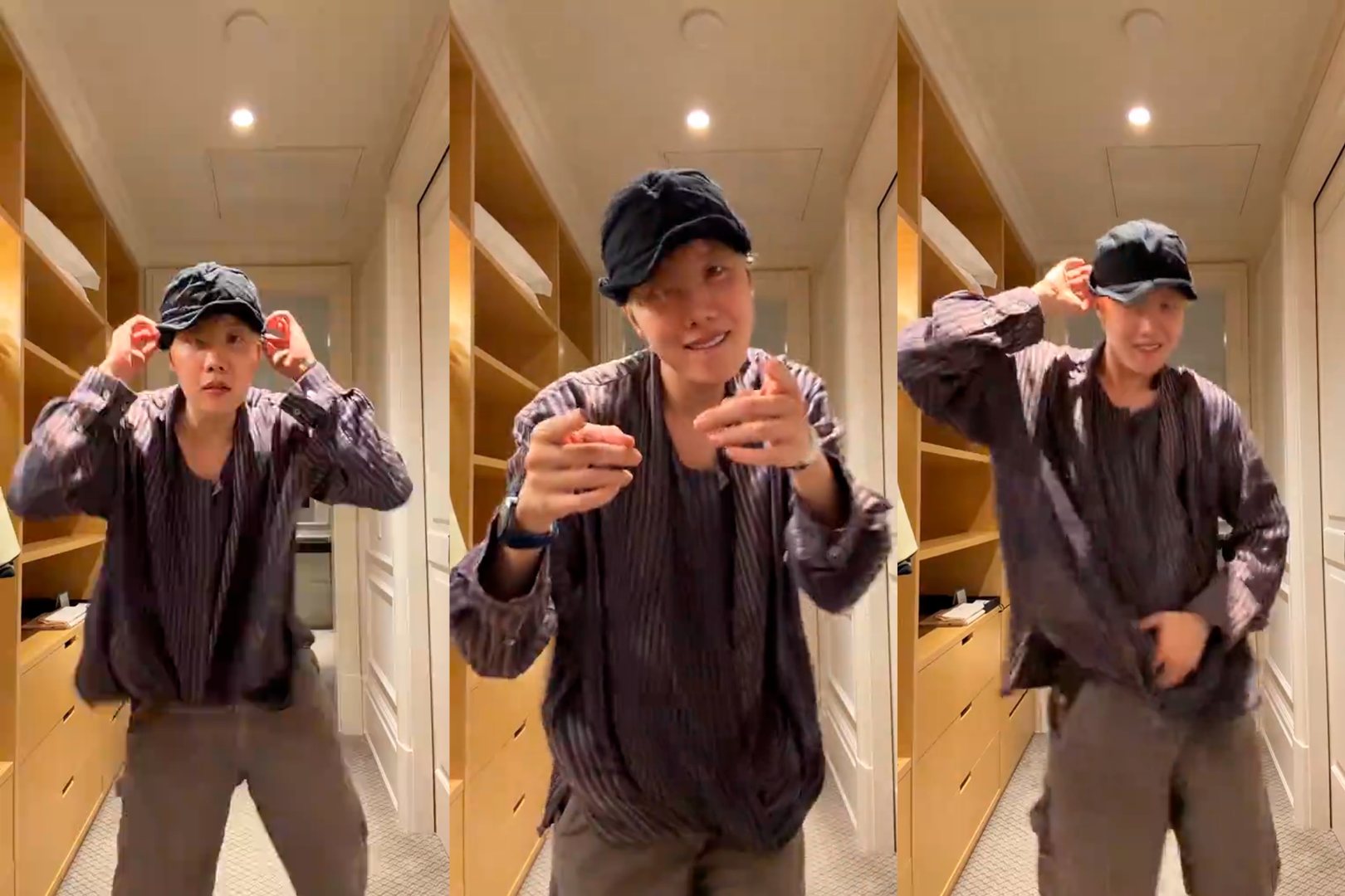 J-Hope, do BTS, dança ao som do funk 'Quero Ver na Hora H' e diz: 'Se você quiser, Brasil' — Foto: reprodução/tiktok